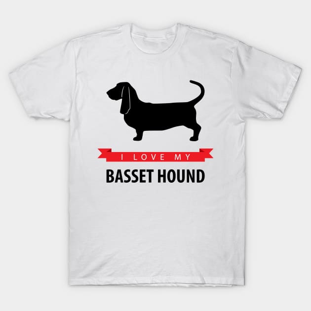 I Love My Basset Hound T-Shirt by millersye